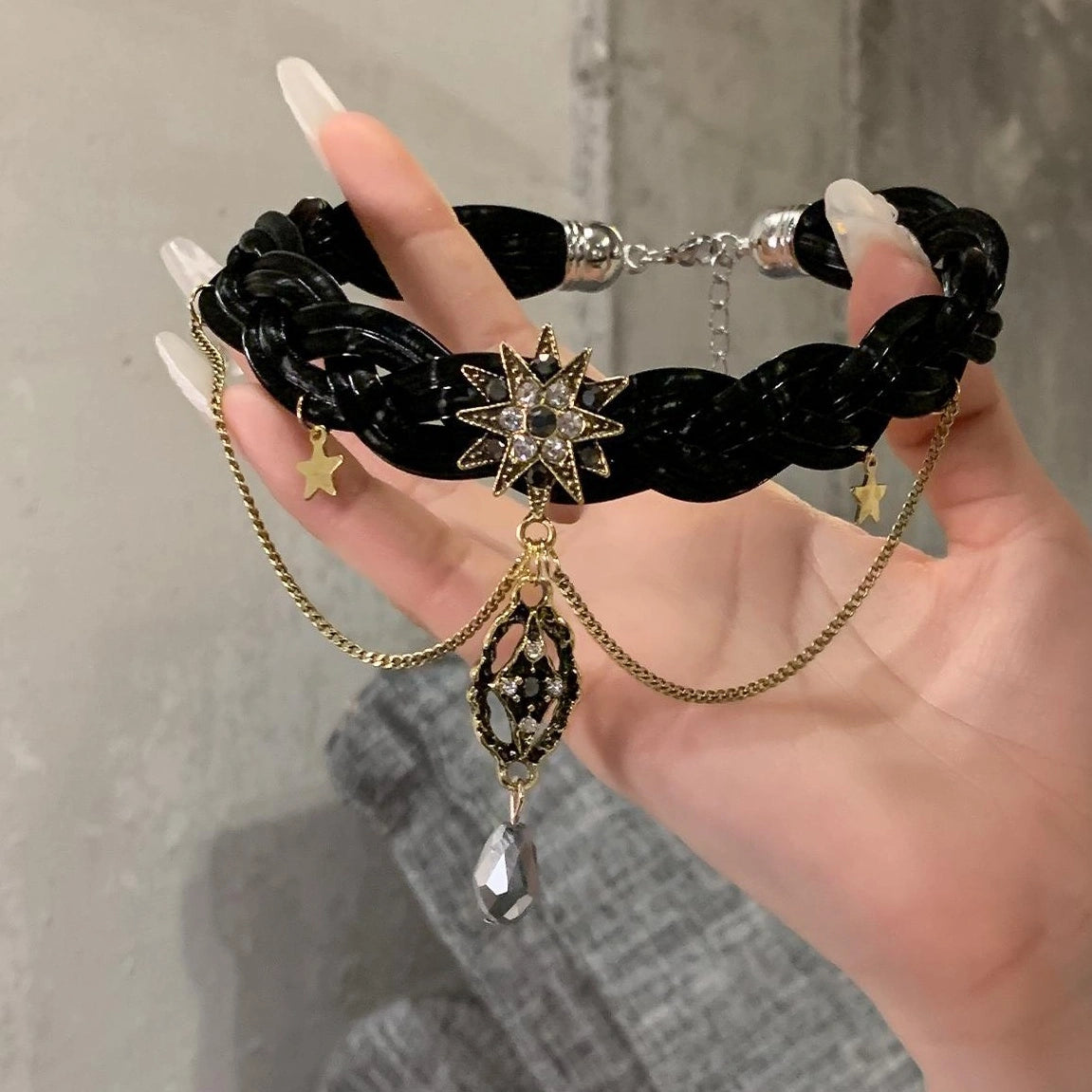 Accessories Gothic Punk Studded Leather Choker Necklace
