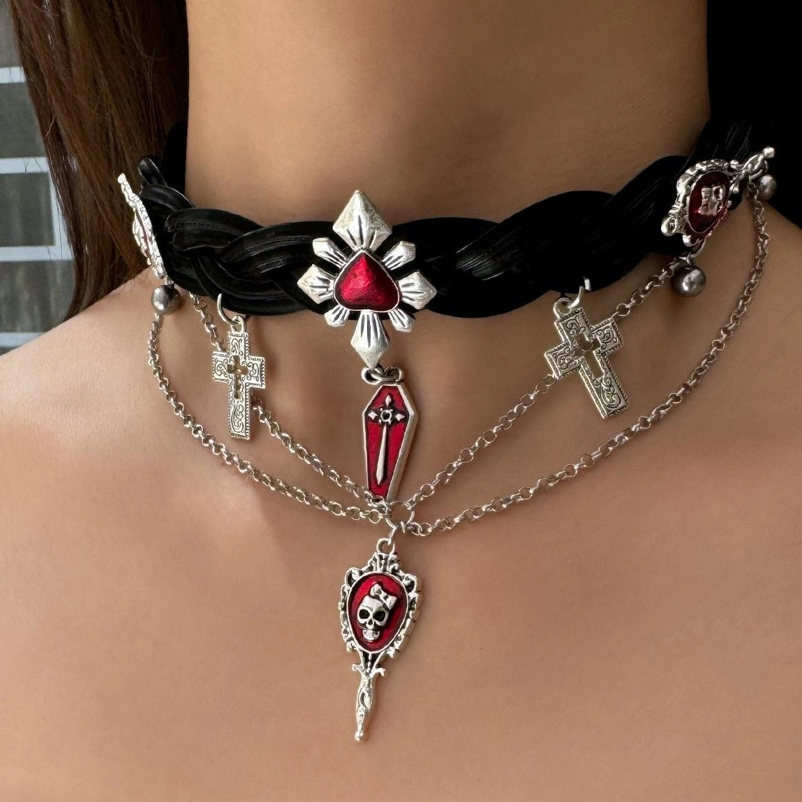 Accessories Gothic Punk Woven Choker Necklace