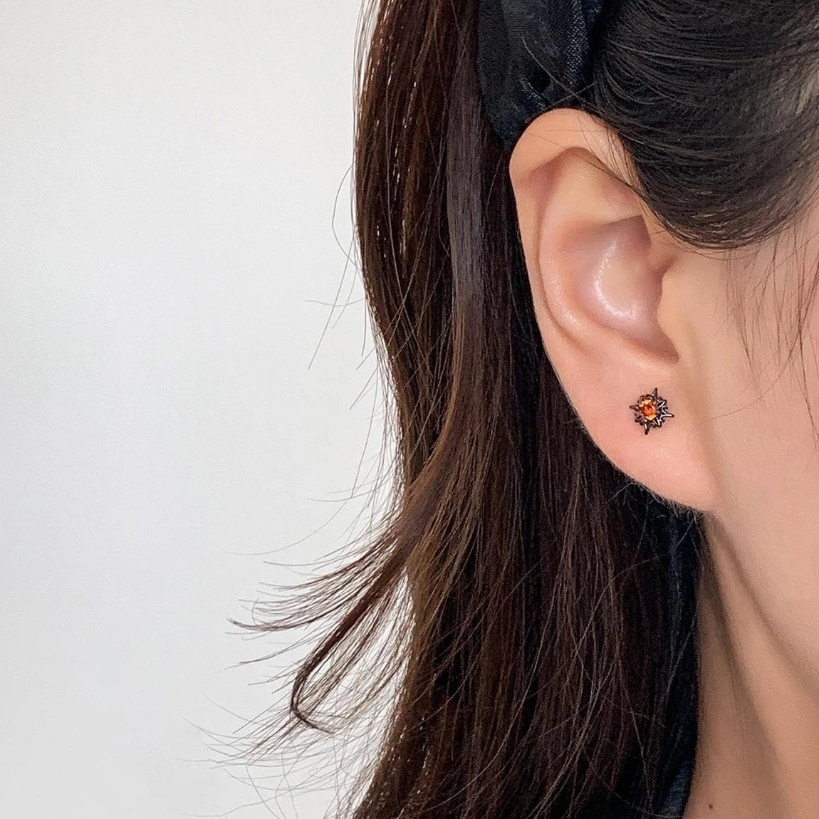 Accessories Gothic Red Zircon Hollow Bat Drop Earrings