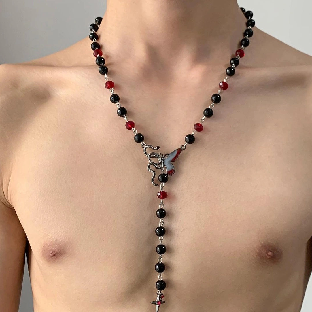 Accessories Gothic Serpent Butterfly Pendant Long Necklace