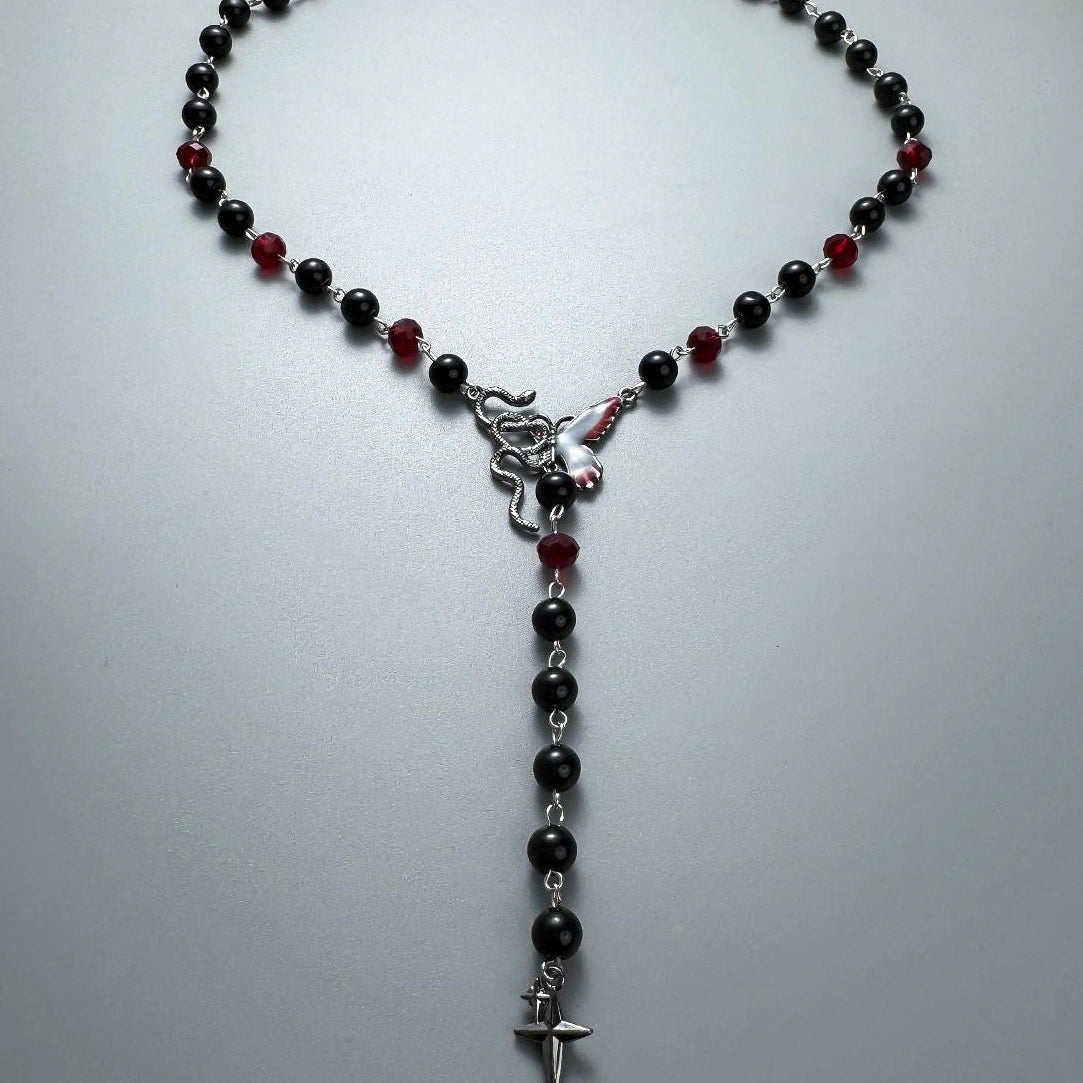 Accessories Gothic Serpent Butterfly Pendant Long Necklace
