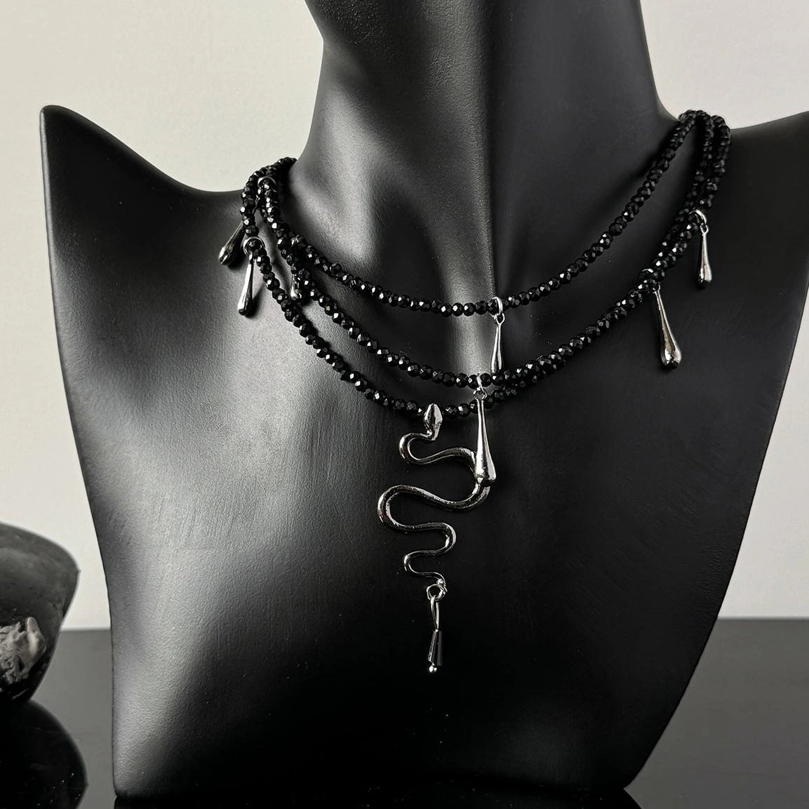 Accessories Gothic Snake Crystal Beaded Choker Necklace