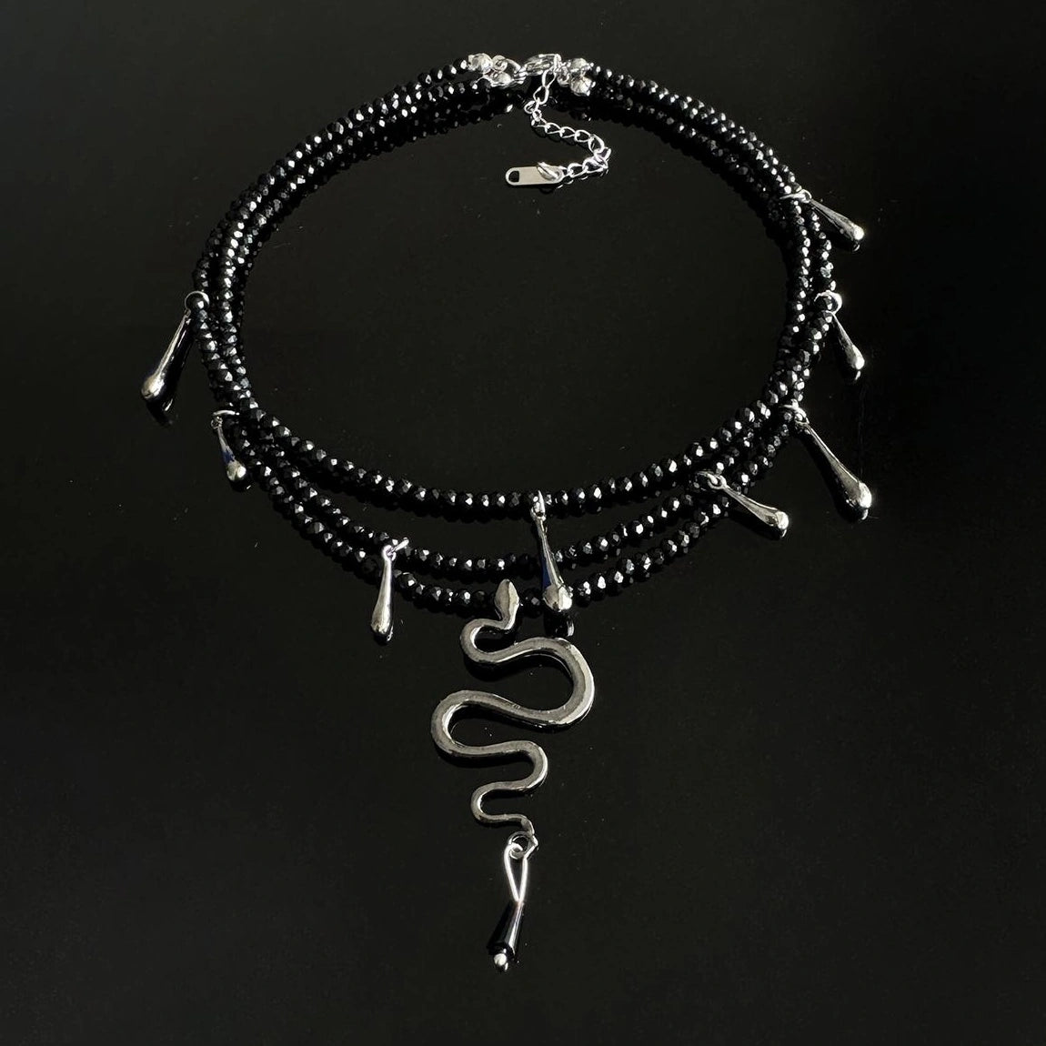Accessories Gothic Snake Crystal Beaded Choker Necklace