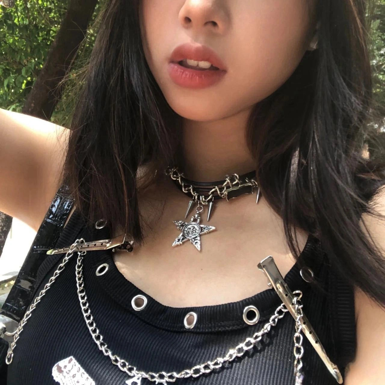 Accessories Gothic Star Rivet Choker Necklace