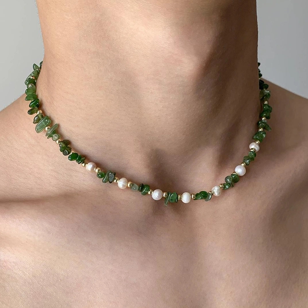 Accessories Green Crushed Pearl Statement Necklace