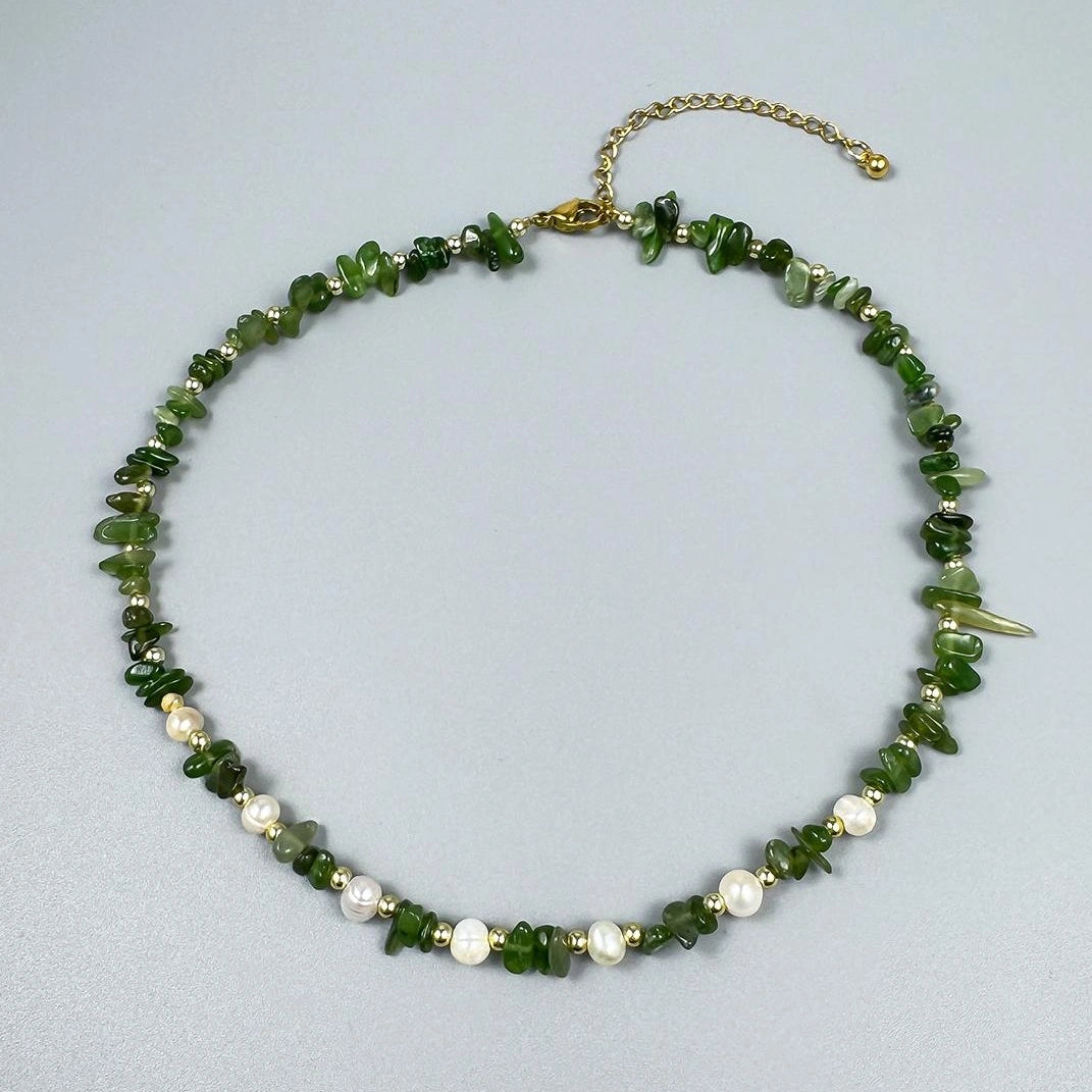Accessories Green Crushed Pearl Statement Necklace