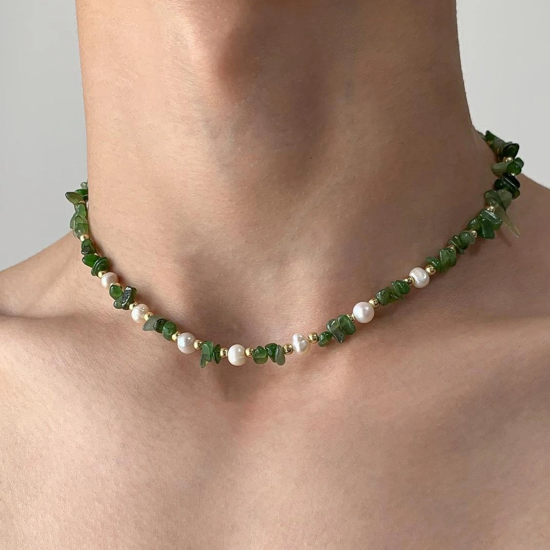 Accessories Green Crushed Pearl Statement Necklace