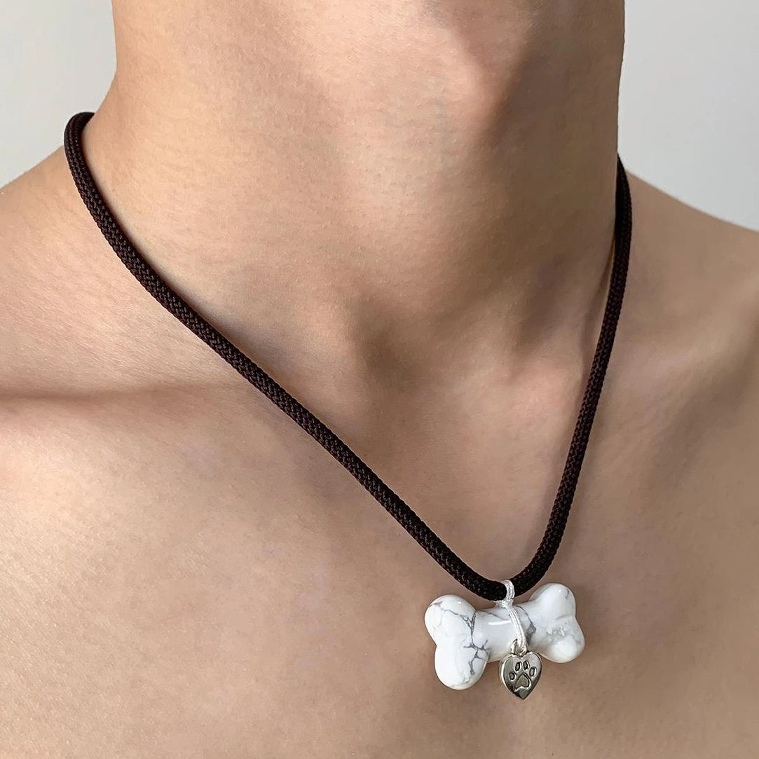Accessories Handwoven Bohemian Dog Bone Pendant Necklace