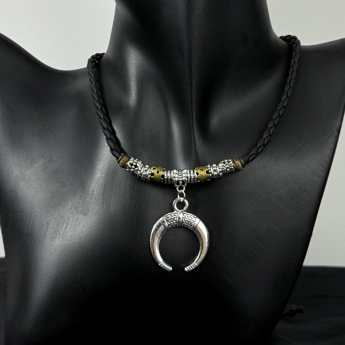 Accessories Handwoven Crescent Pendant Bohemian Long Necklace