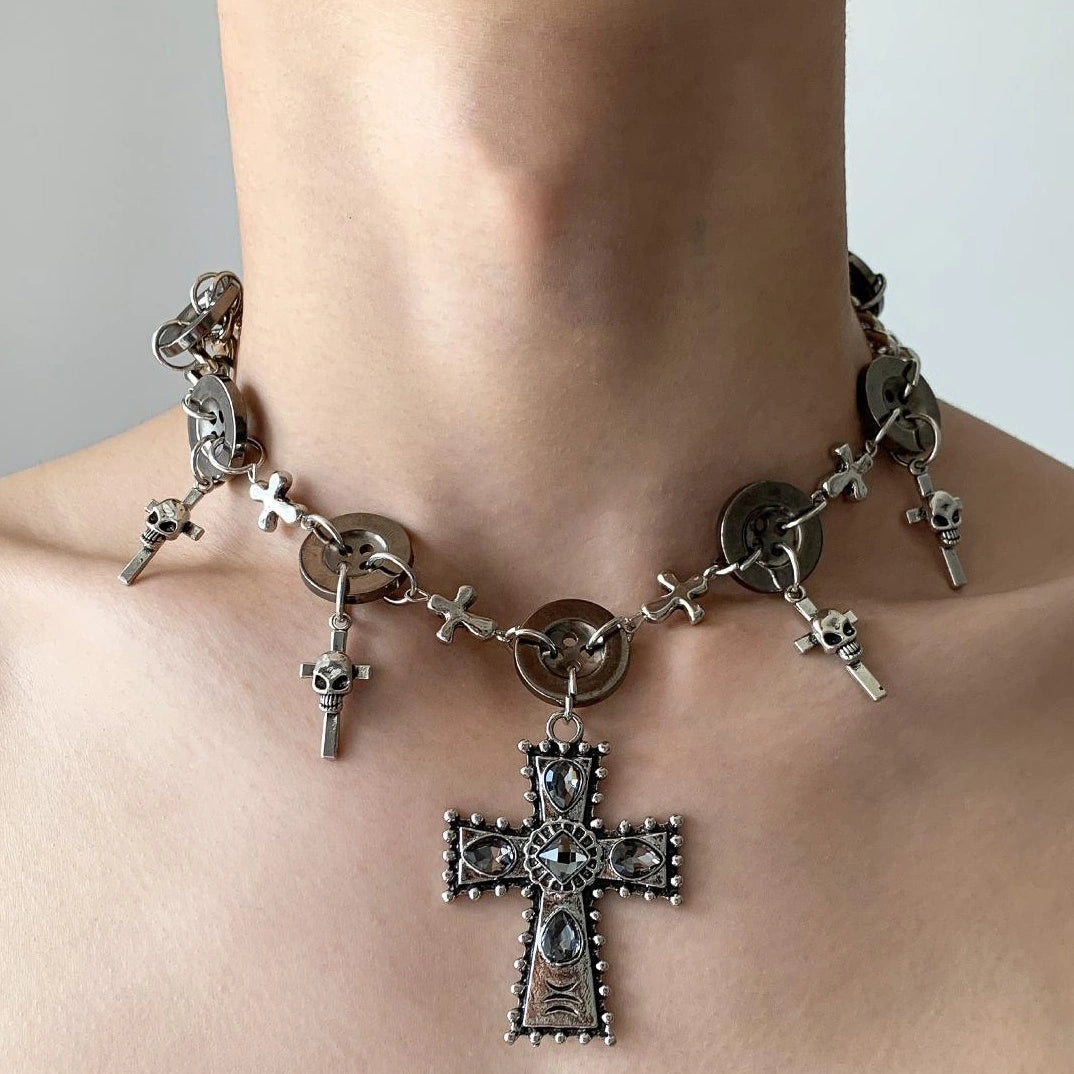 Accessories Heavy Workmanship Cross Punk Choker
