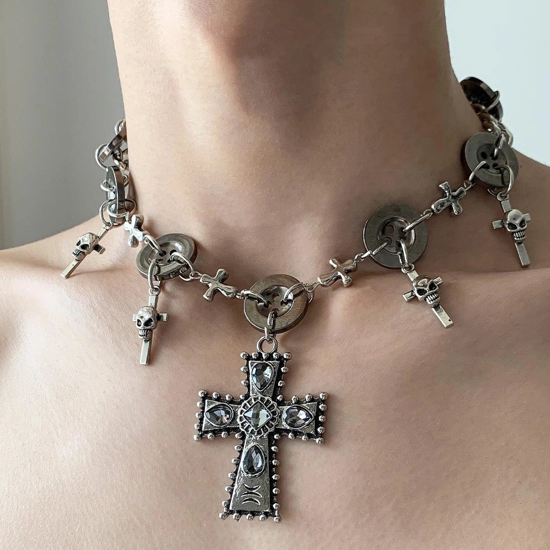 Accessories Heavy Workmanship Cross Punk Choker