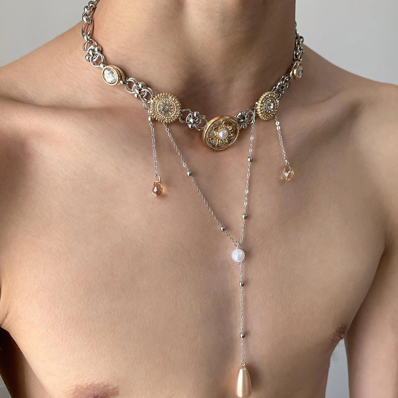 Accessories Heavywork Pearl Punk Fringe Necklace