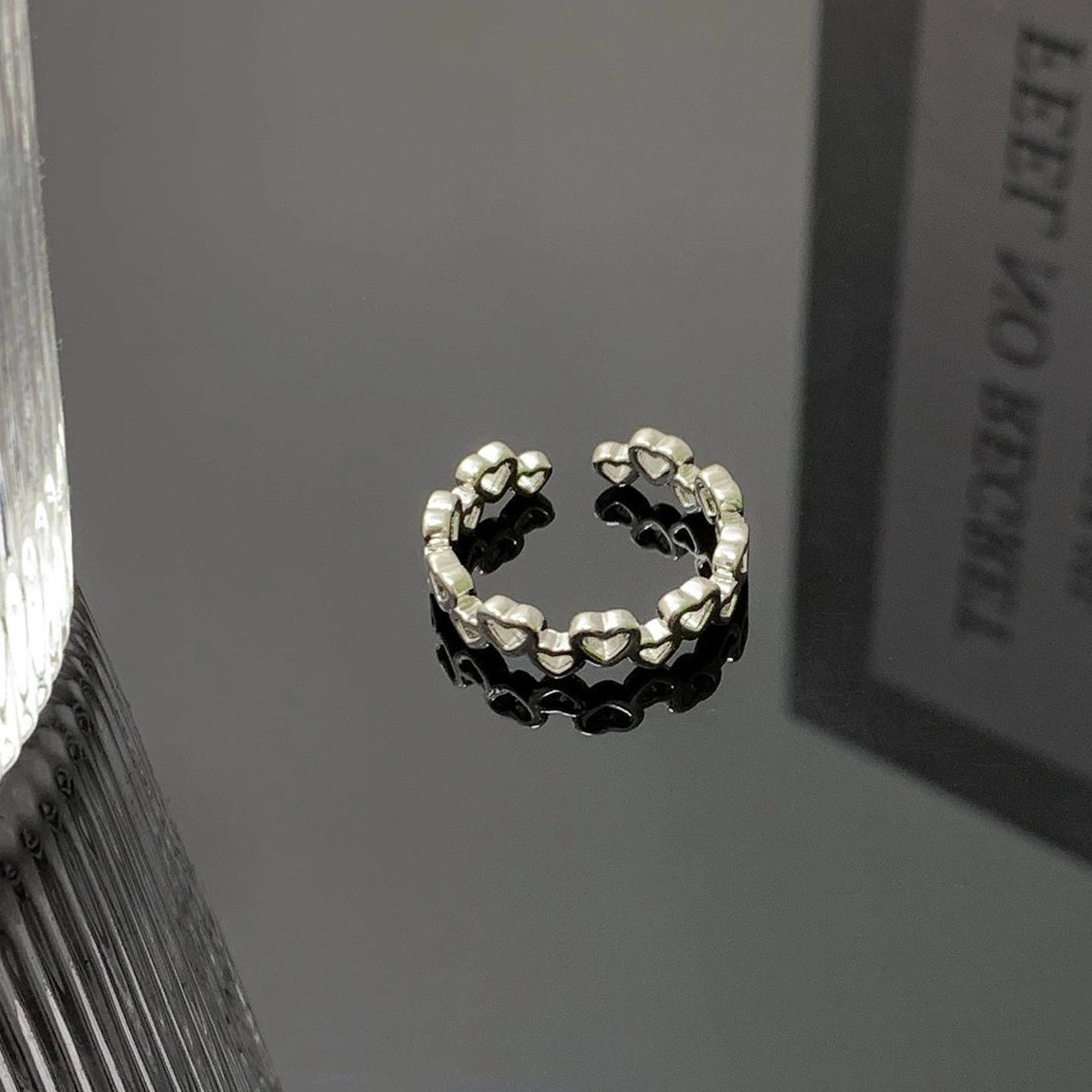 Accessories Hollow Heart Adjustable Ring
