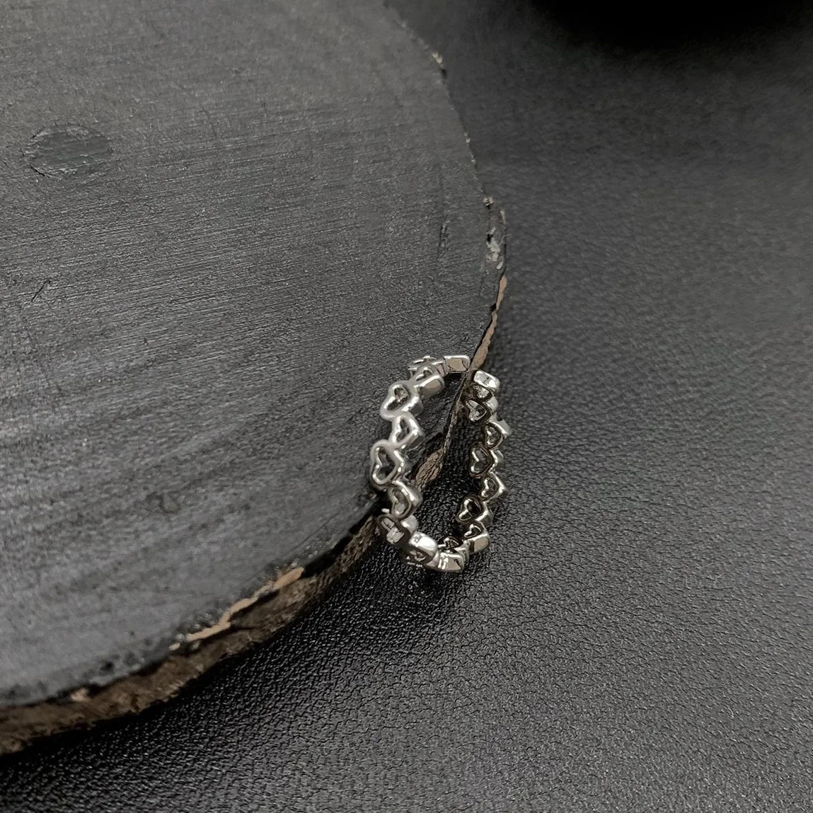 Accessories Hollow Heart Adjustable Ring