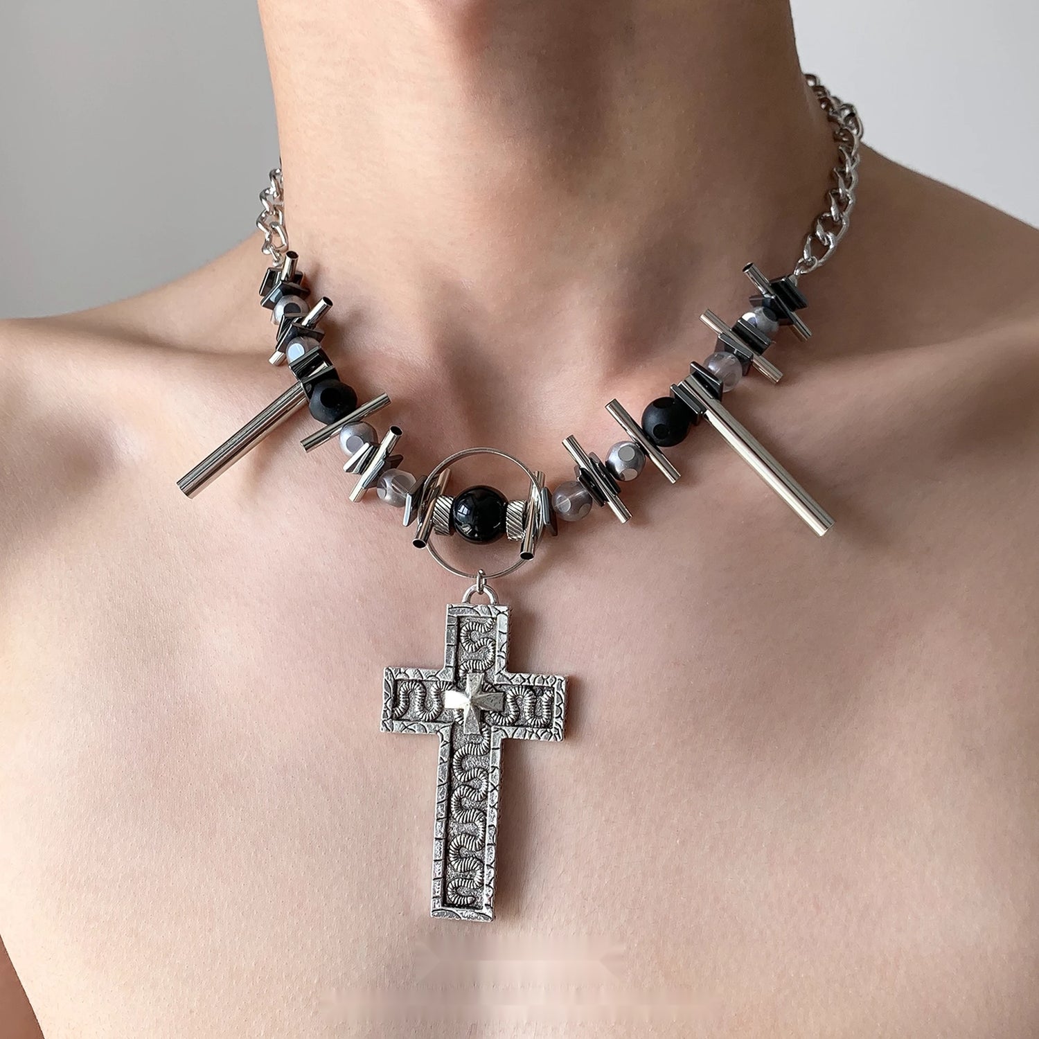 Accessories_Industrial_Punk_Cross_Choker_Necklace_MISSTT