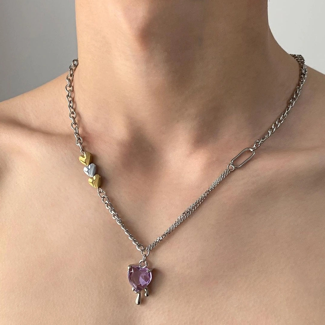 Accessories Interlocking Heart Drop Necklace