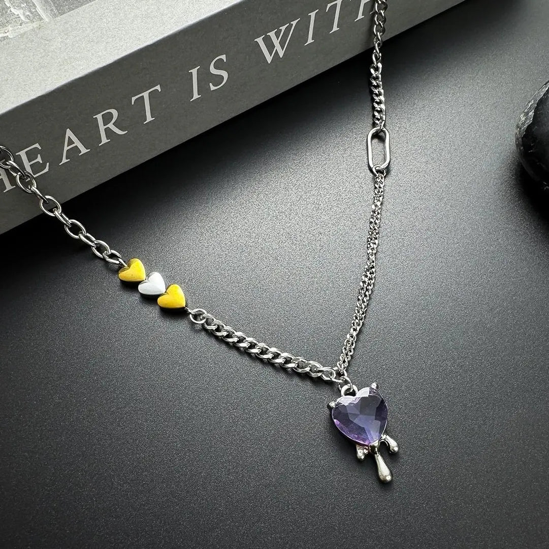 Accessories Interlocking Heart Drop Necklace