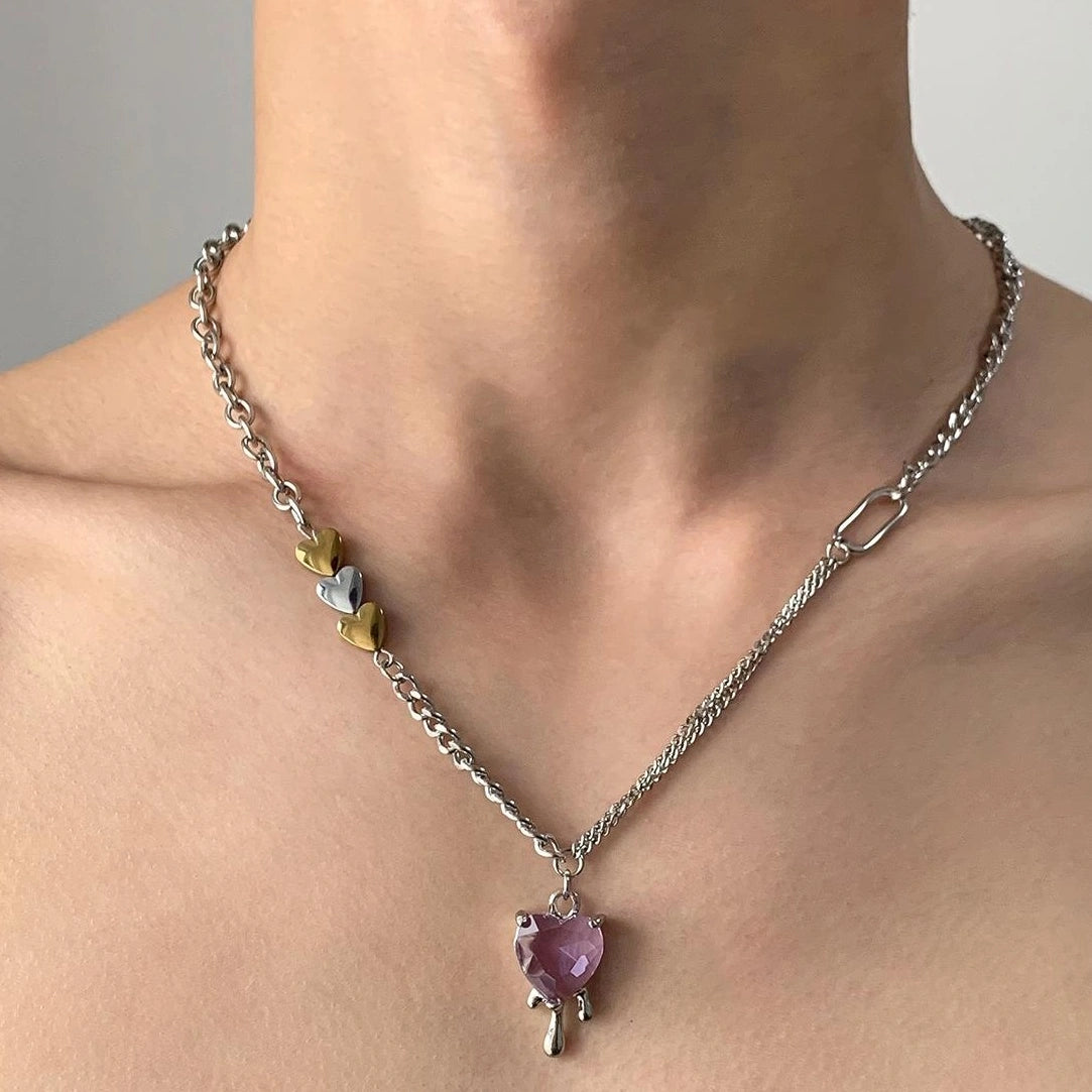 Accessories Interlocking Heart Drop Necklace