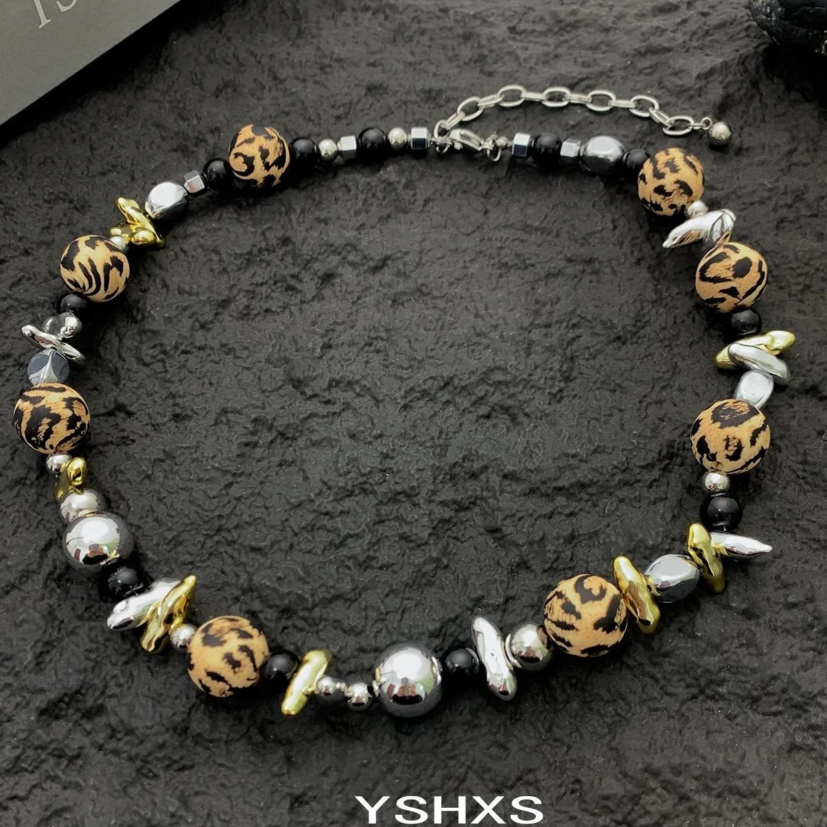 Accessories Irregular Beaded Statement Necklace V-Neck T-Shirt Long-Sleeve