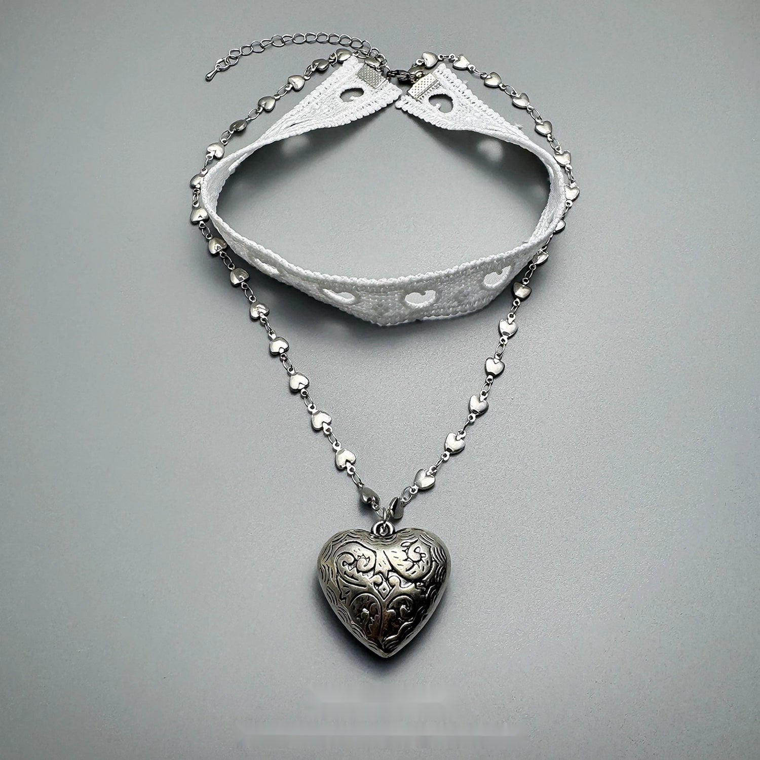 Accessories_Lace_Heart_Double_Layer_Choker_Necklace_MISSTT