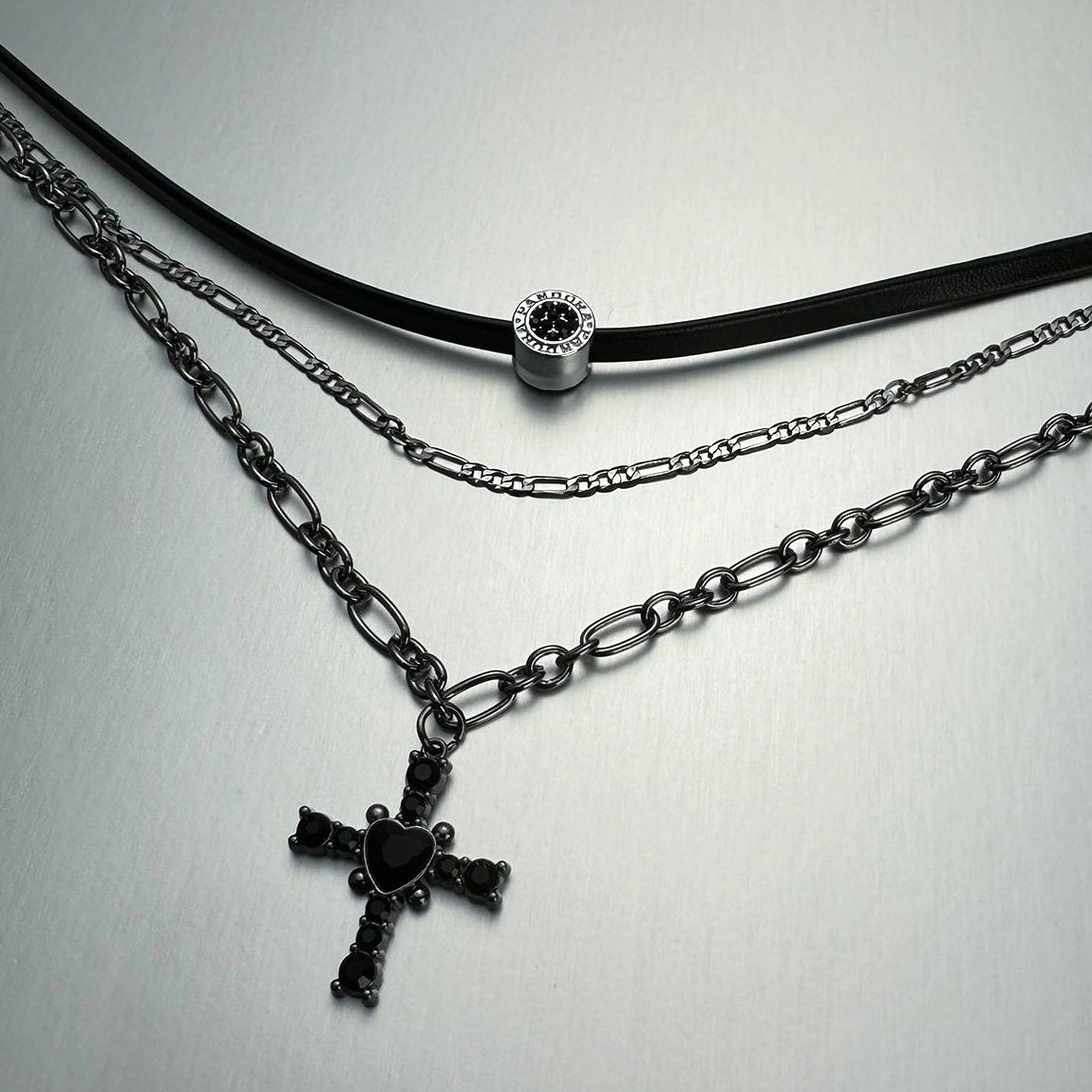 Accessories Layered Cross Collar Choker
