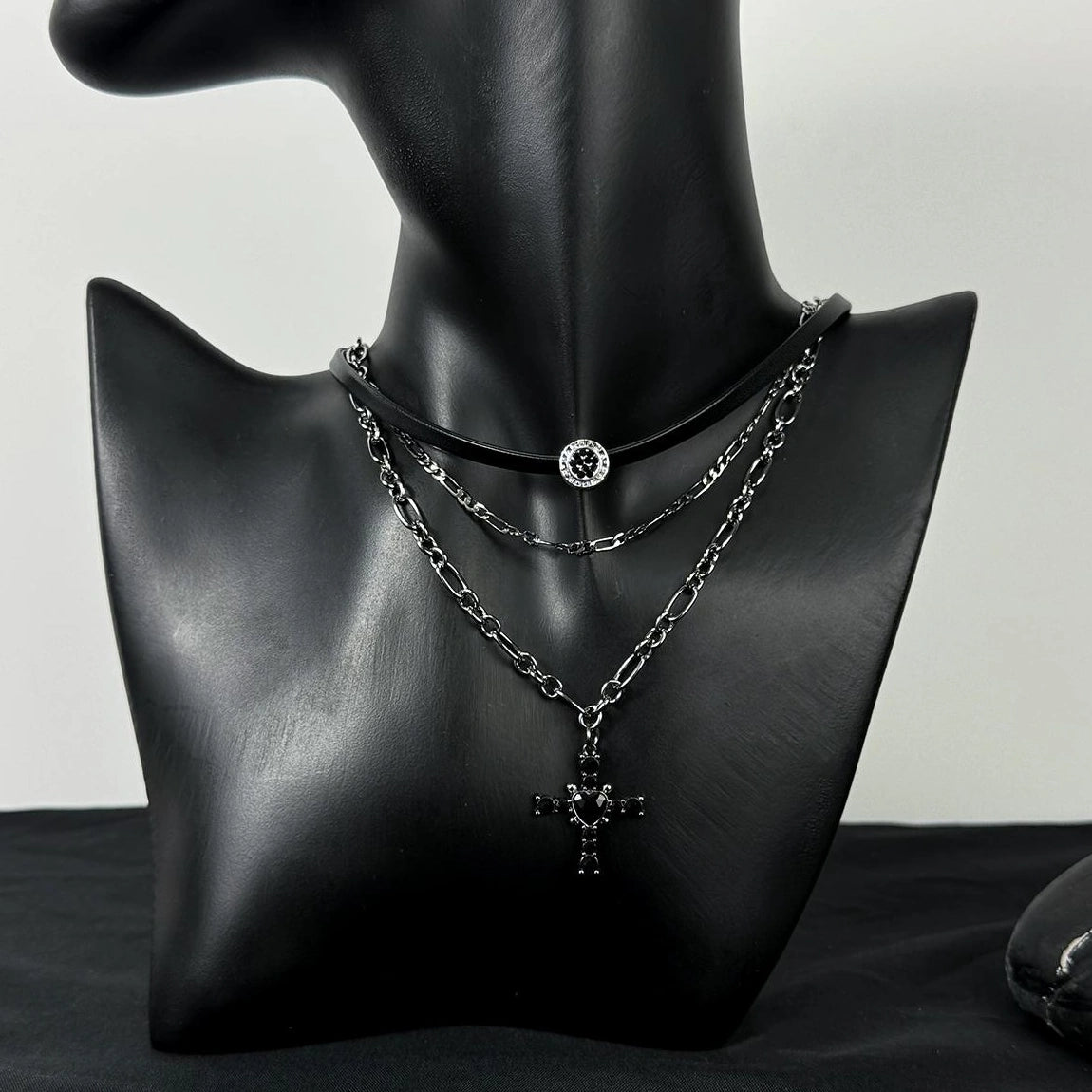 Accessories Layered Cross Collar Choker