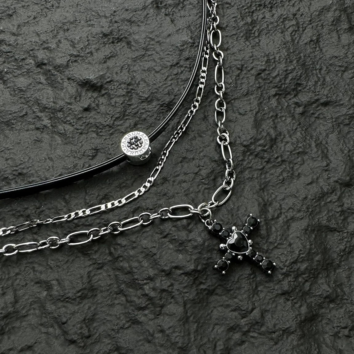 Accessories Layered Cross Collar Choker