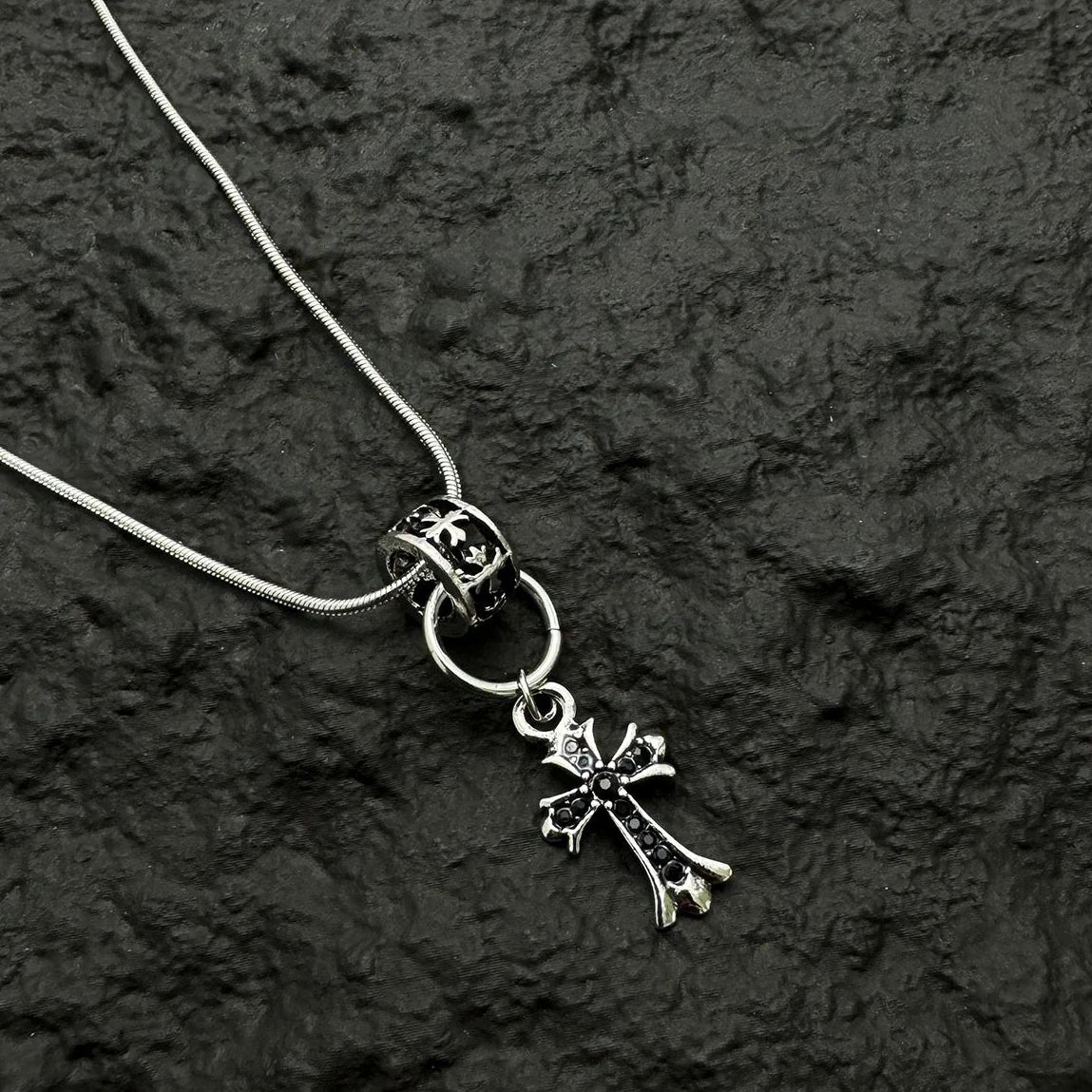 Accessories Layered Cross Pendant Choker