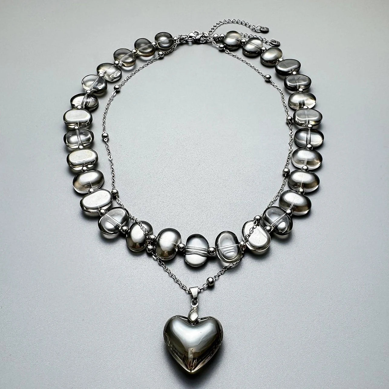 Accessories Layered Crystal Pendant Choker Necklace