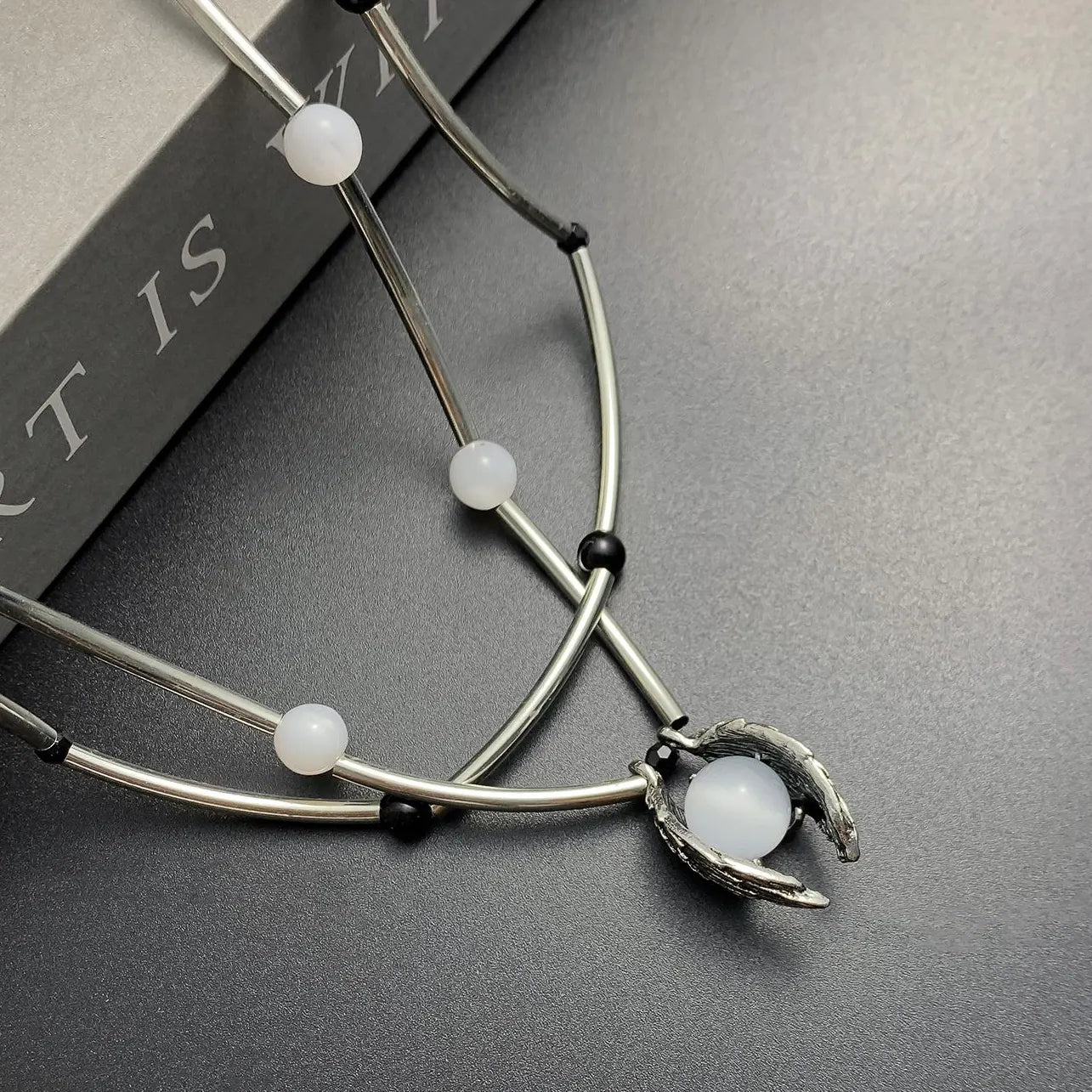 Accessories Layered Cyberpunk Moonstone Pendant Necklace