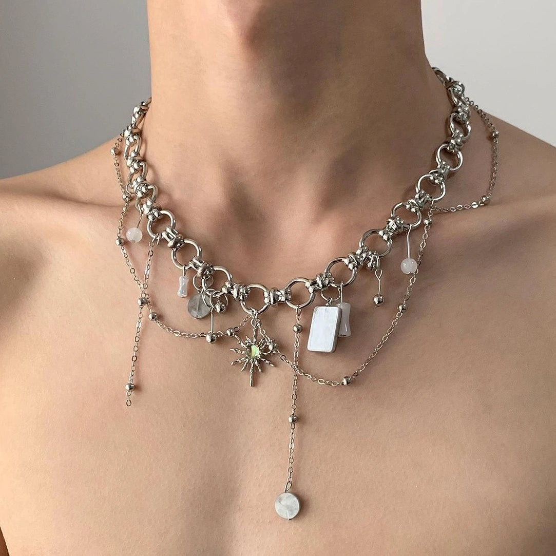Layered Fringe Choker Necklace