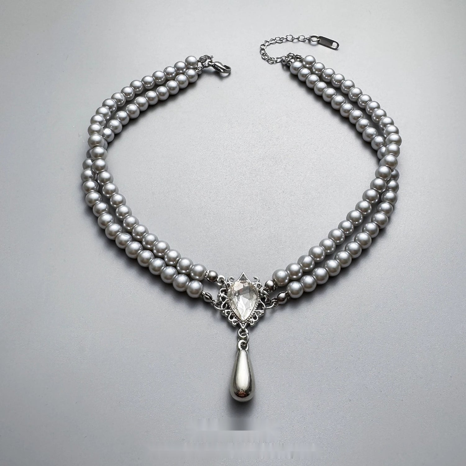 Accessories_Layered_Gray_Pearl_&_Zircon_Necklace_MISSTT
