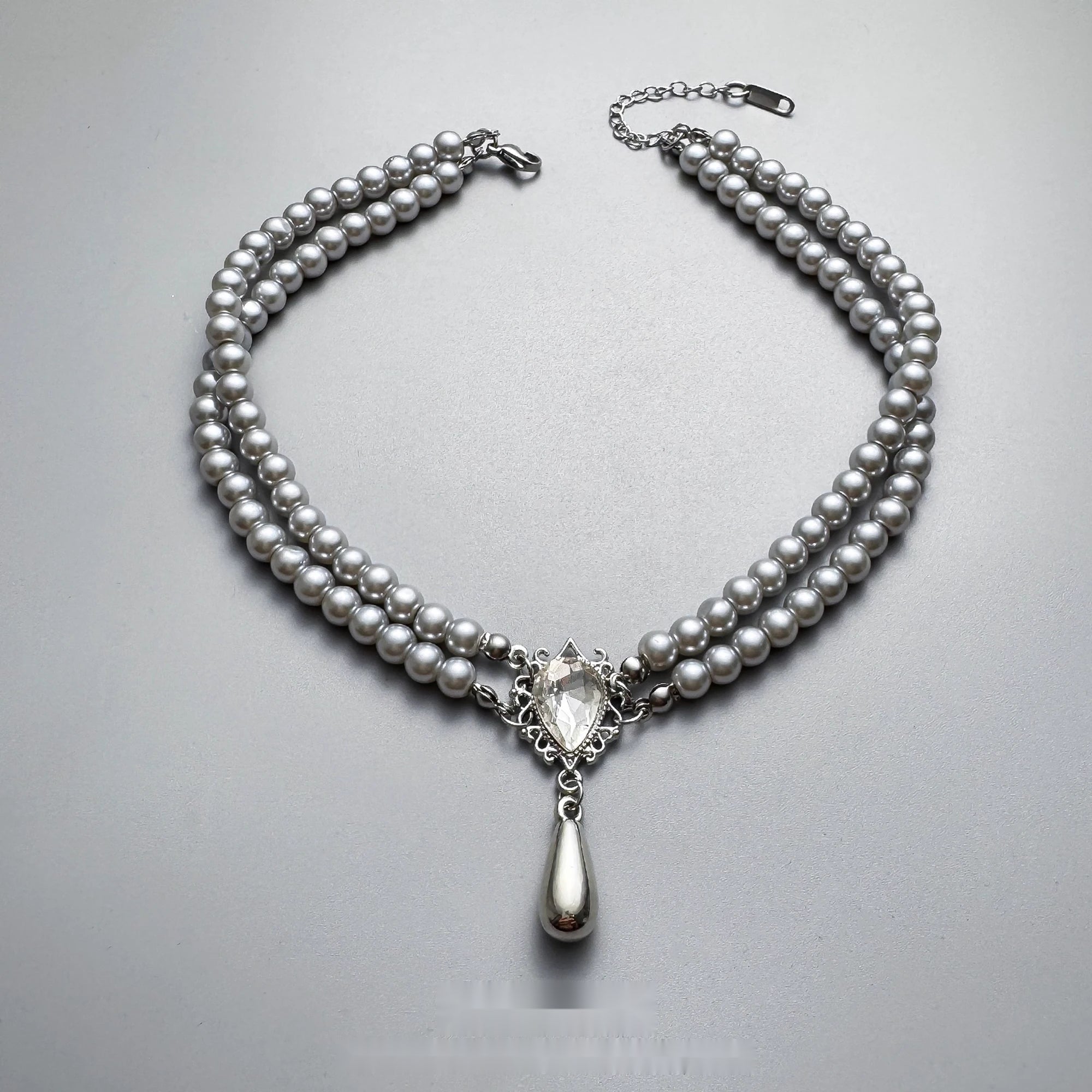 Accessories_Layered_Gray_Pearl_&_Zircon_Necklace_MISSTT