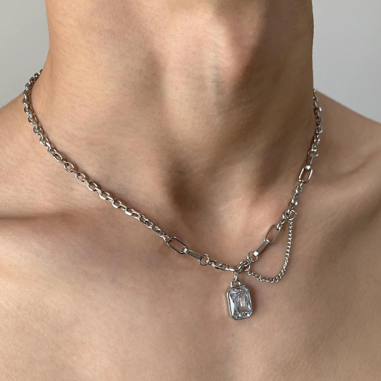 Accessories Layered Sparkling Zircon Choker Necklace