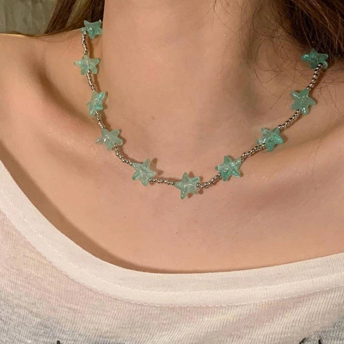 Accessories Mint Green Starry Sea Choker Necklace