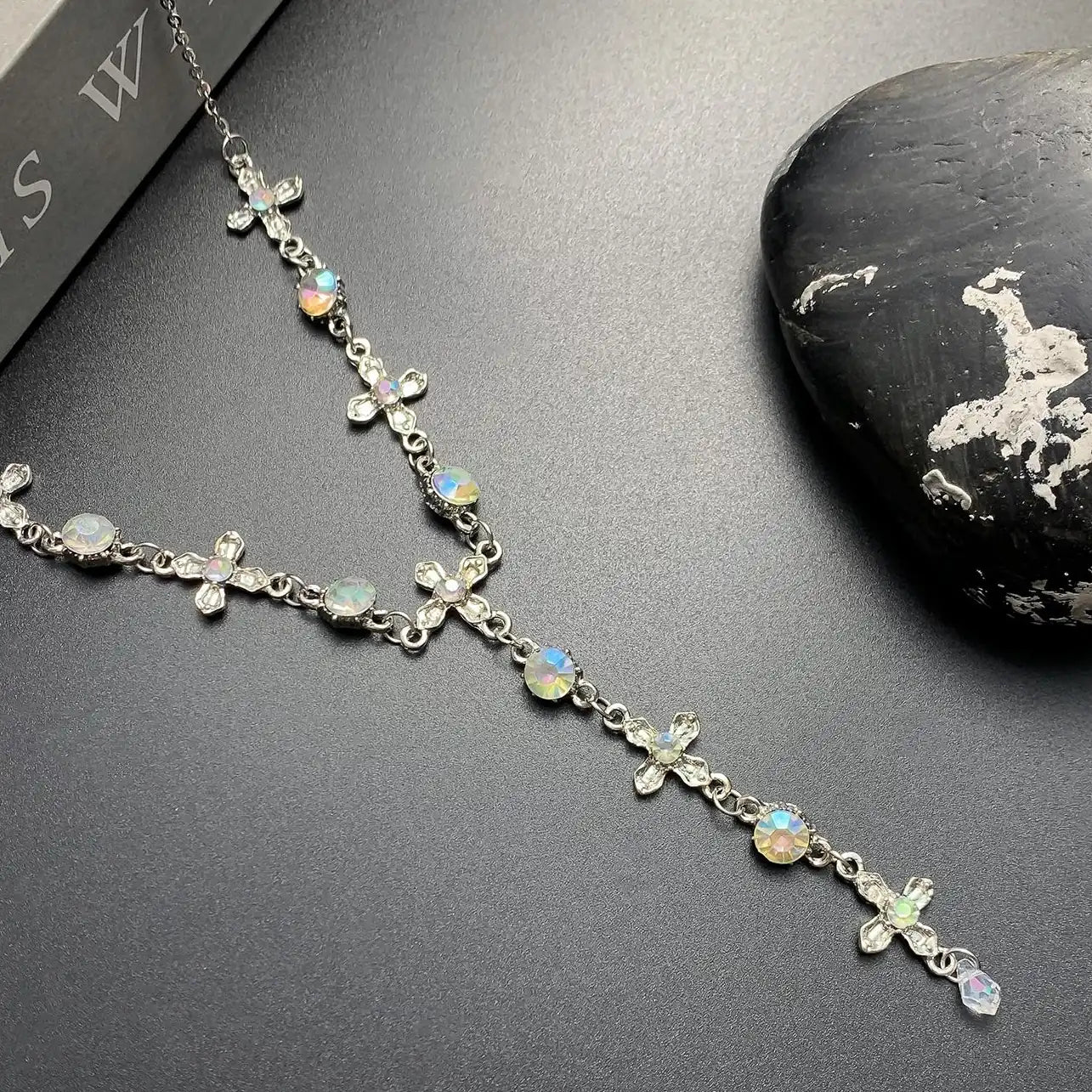 Accessories Moonstone Cross Layered Necklace