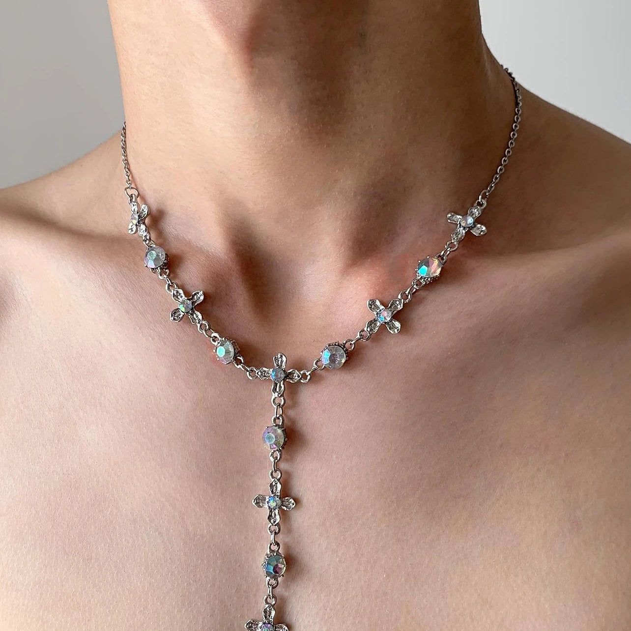 Accessories Moonstone Cross Layered Necklace