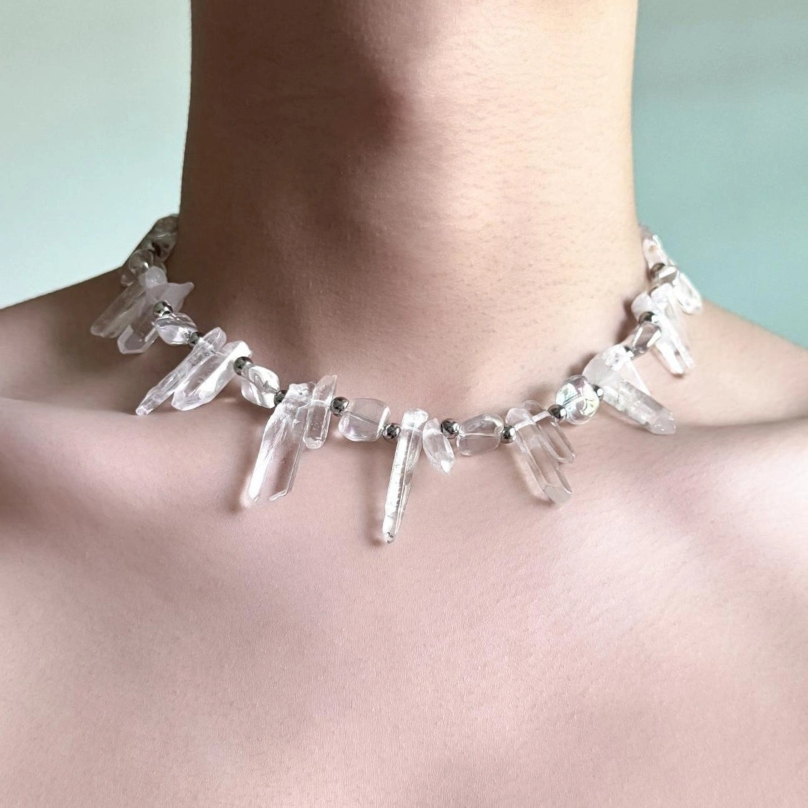 Accessories Natural Crystal Irregular Necklace Unisex
