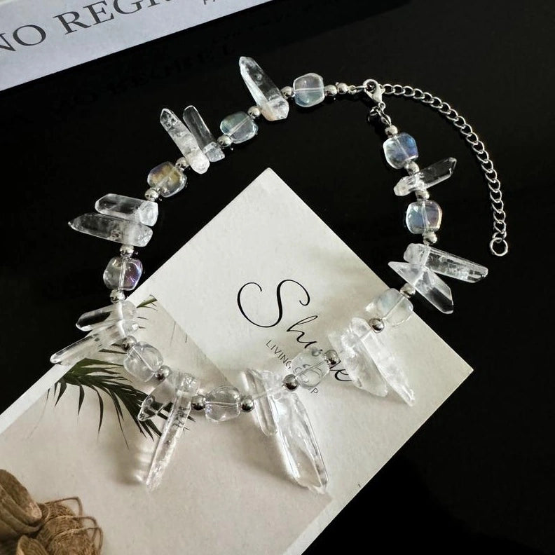 Accessories Natural Crystal Irregular Necklace Unisex