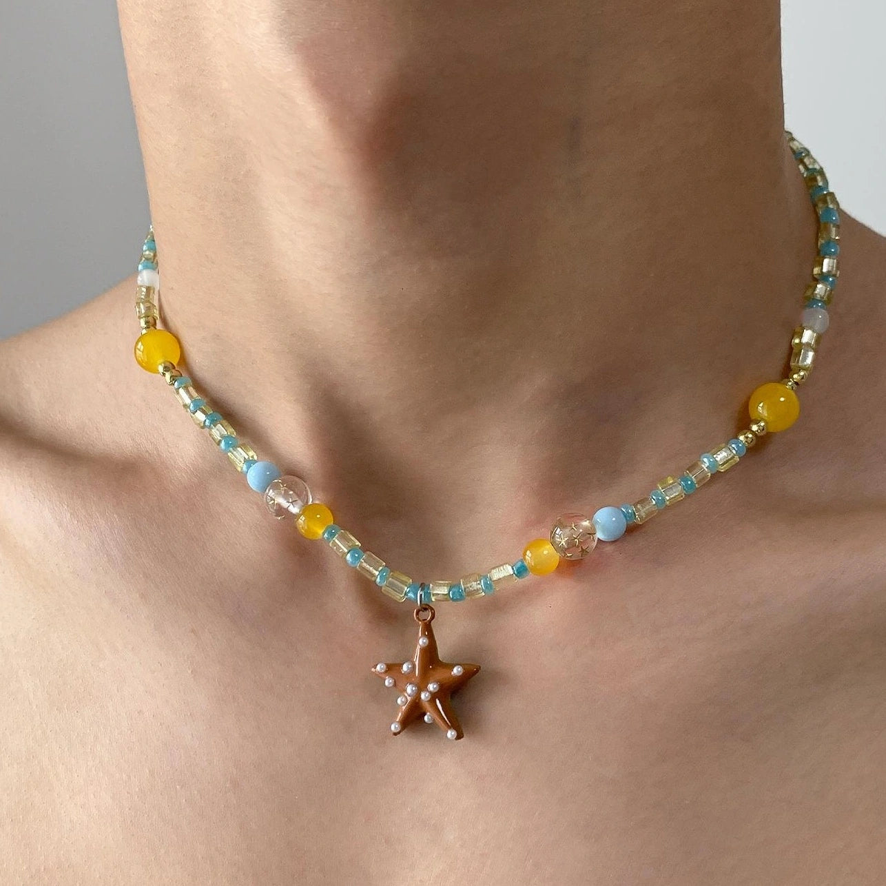 Accessories Ocean Breeze Citrus Starfish Beaded Necklace