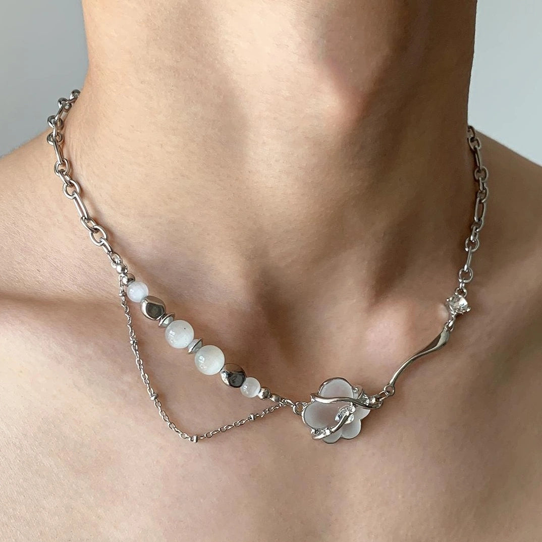 Accessories Opal Flower Pendant Necklace