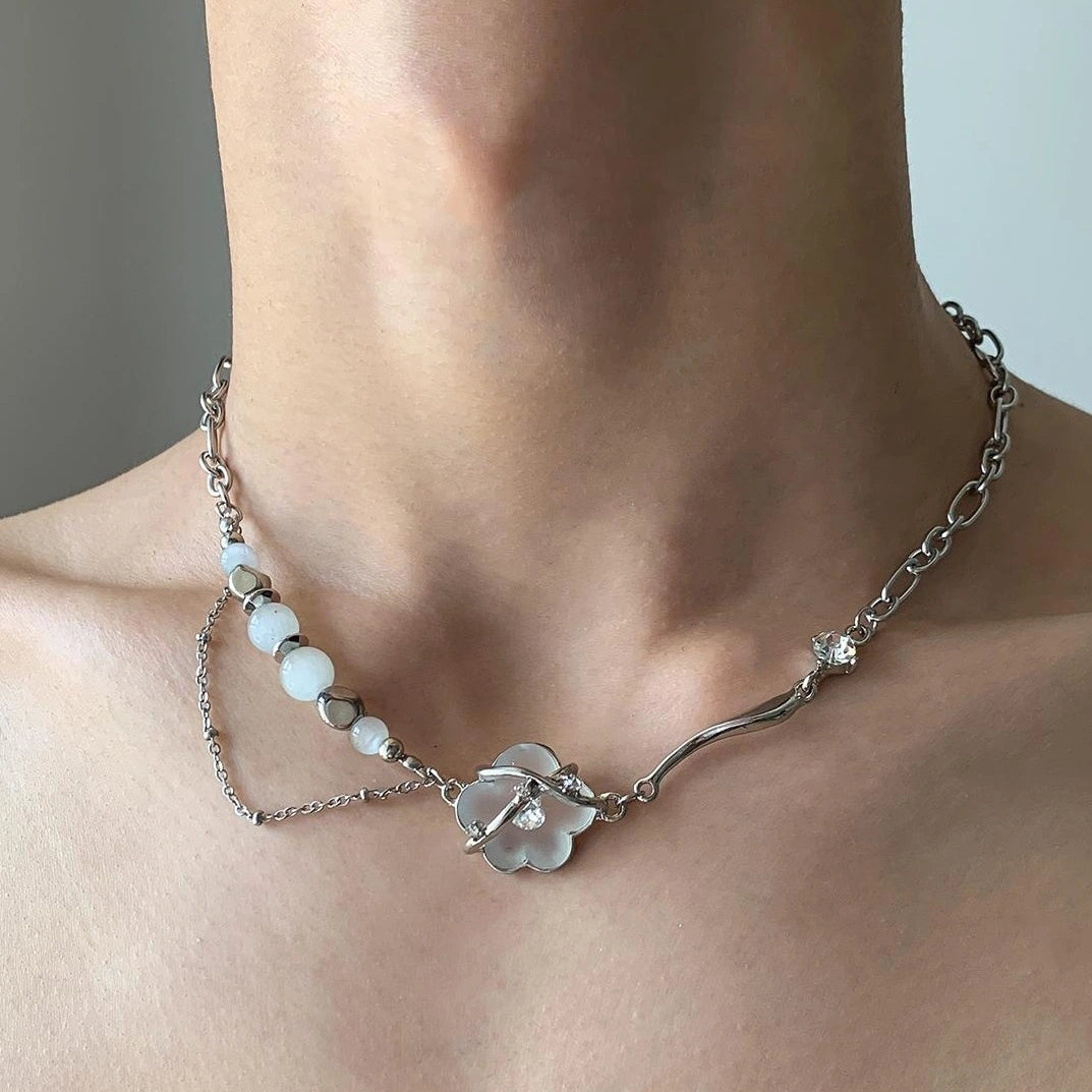 Accessories Opal Flower Pendant Necklace