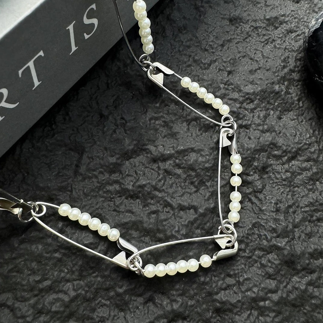 Accessories Pearl Accent Rivet Choker Necklace