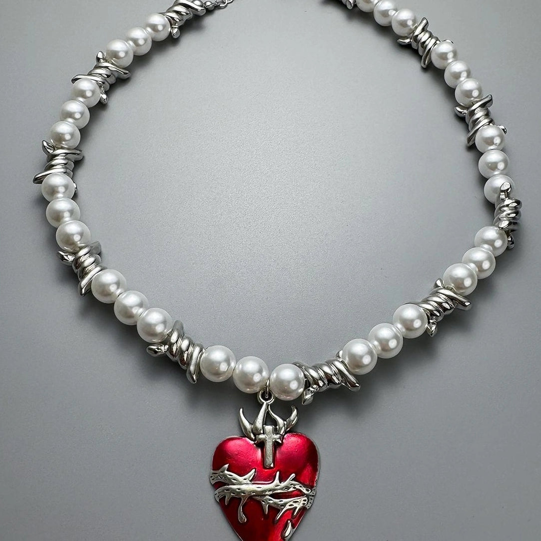 Pearl Drop Y 2 K Choker Necklace