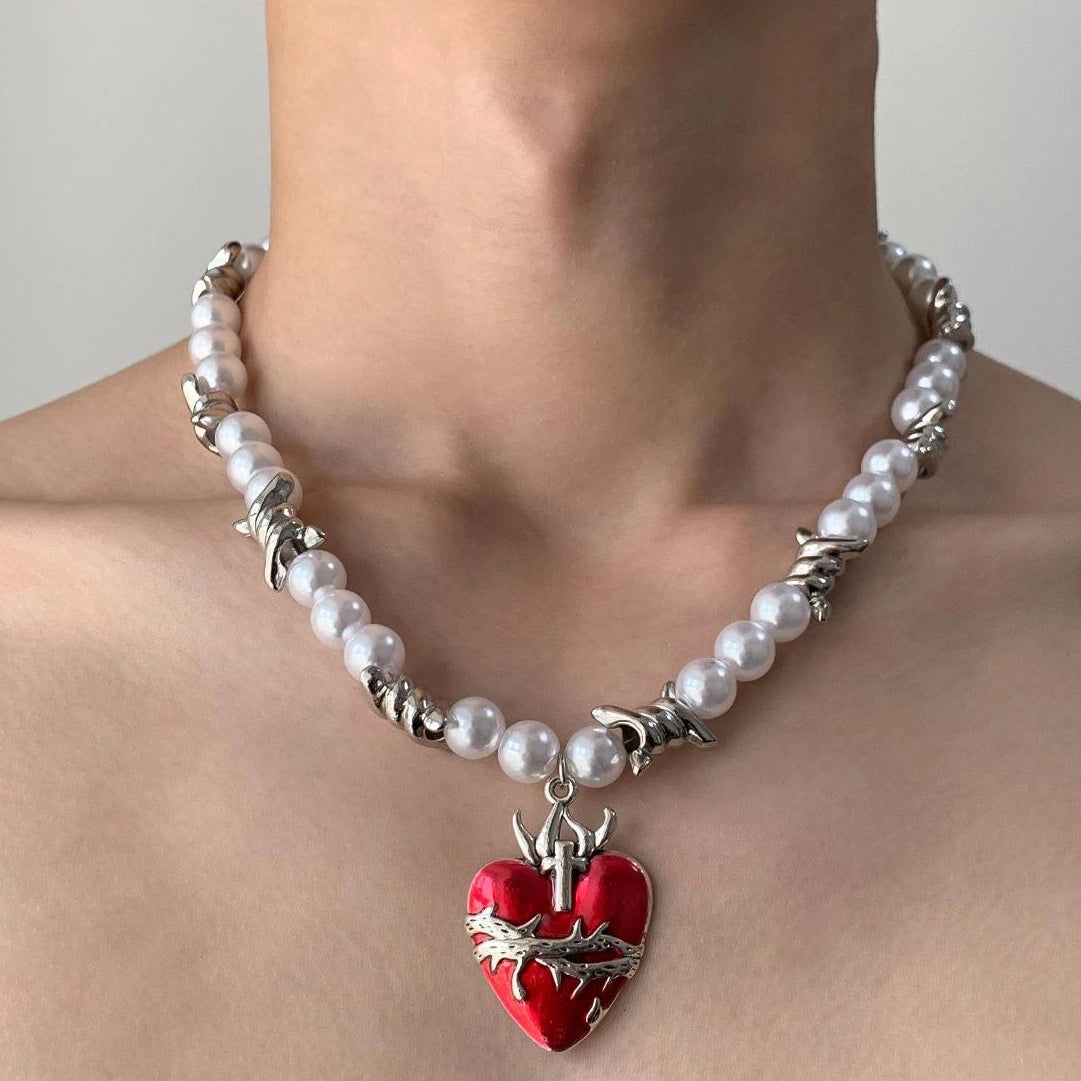 Pearl Drop Y 2 K Choker Necklace