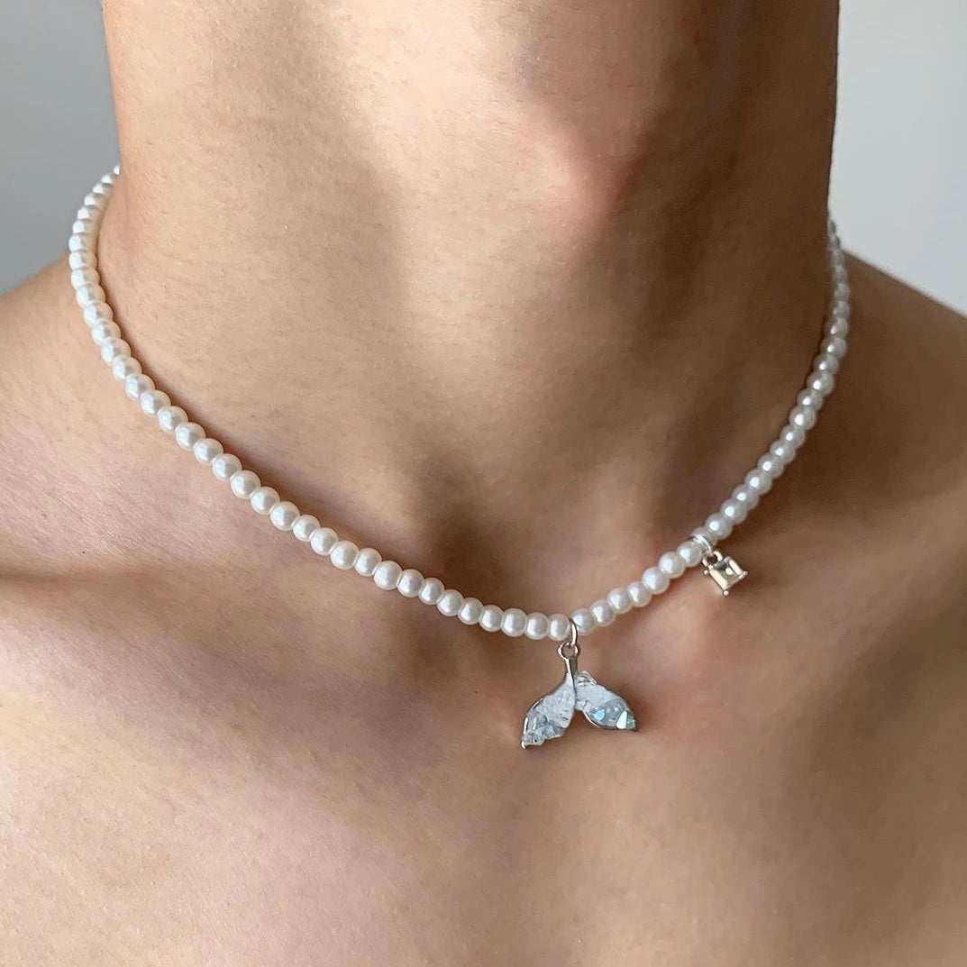 Accessories Pearl Fishtail Pendant Necklace
