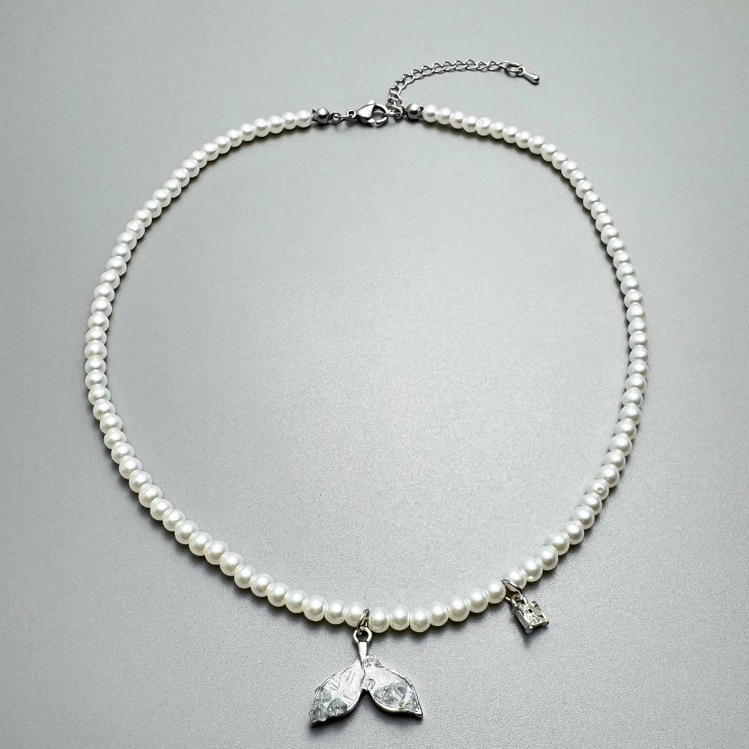 Accessories Pearl Fishtail Pendant Necklace