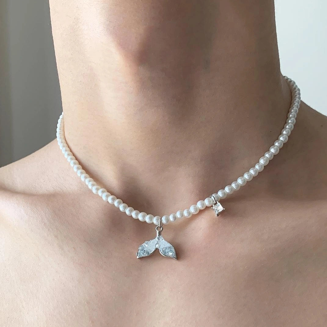 Accessories Pearl Fishtail Pendant Necklace