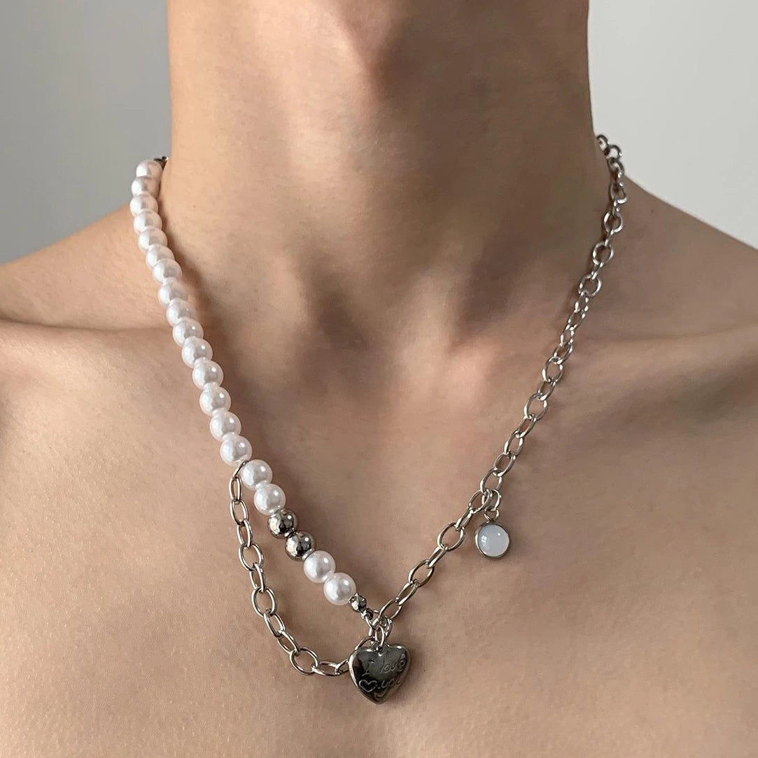Accessories Pearl Fringe Y2k Choker Necklace