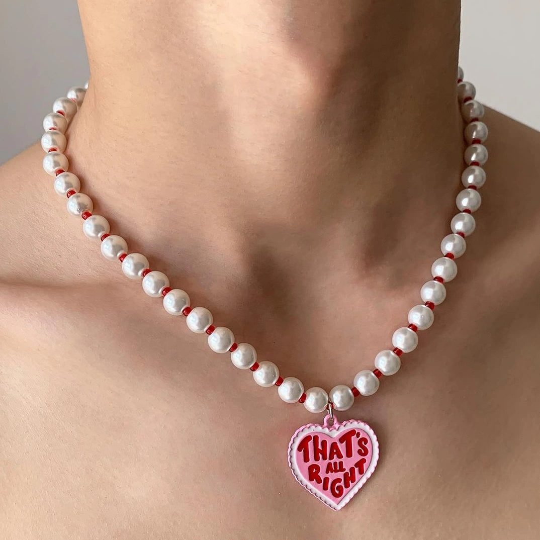 Accessories Pearl Pendant Letter Necklace